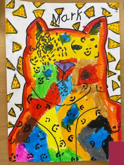 Bright patterned cat