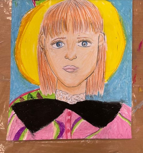 Portrait with a black bow