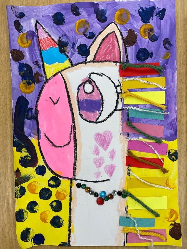 Mixed-media unicorn