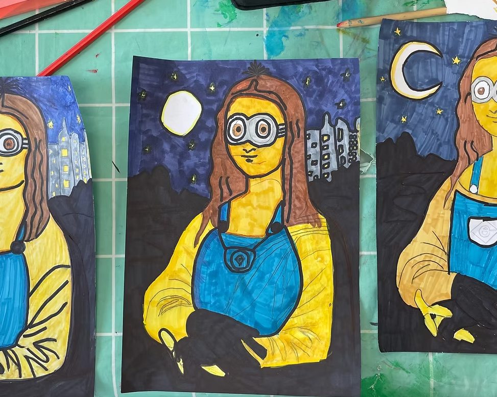 Children's Mona Lisa artworks reimagined as Minions